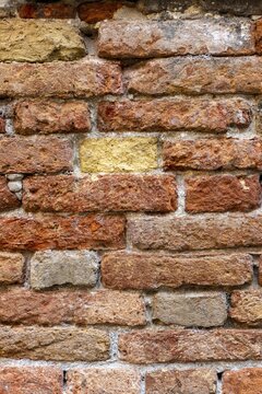 Red brick wall, Venice, Veneto, Italy