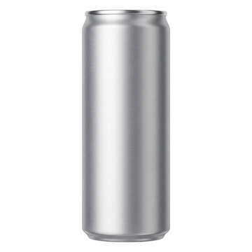 Brushed aluminum slim soda can mockup