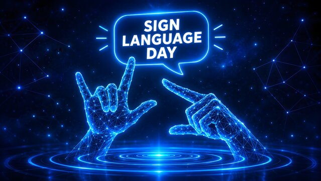 Celebrating sign language day with hands expressing communication and inclusion