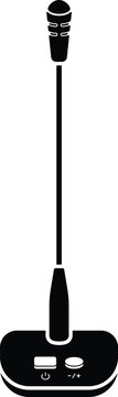 Desktop Microphone Silhouette Isolated on White Background