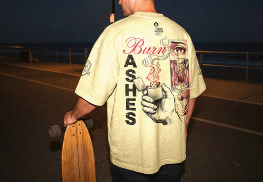 T-Shirt Skateboard Night Mockup