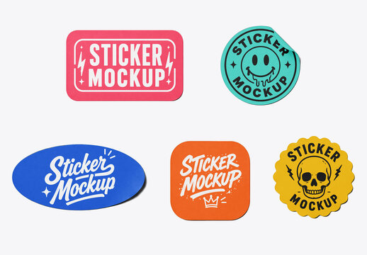 Sticker Design Collection Mockup
