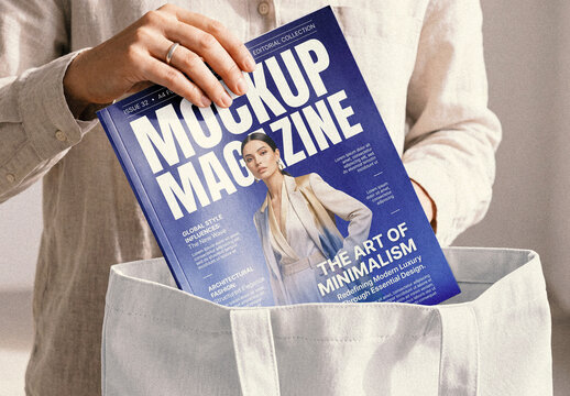 Booklet Tote Woman Mockup