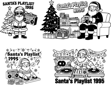 Santa's Playlist 1995 Christmas SVG
