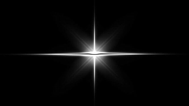 Sparkling star twinkle glitter lens flare white cartoon doodle animation, flat vector blinking shining light effect, starry sky overlay 4k, twinkling star motion graphics black screen background