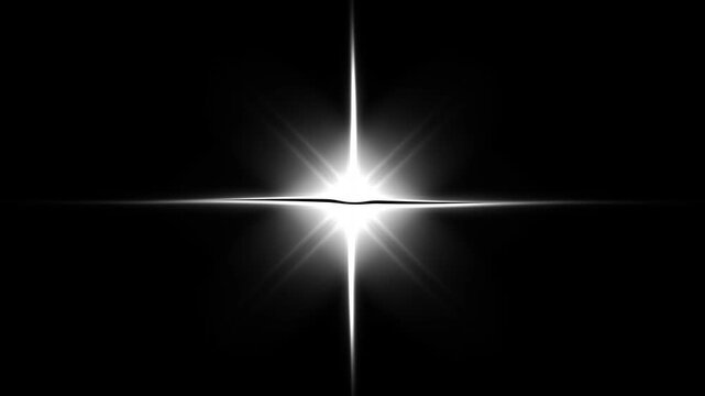White star blinking animation, cartoon doodle sparkling stars shine animation lens flare, glow twinkle movement timeline, twinkling star motion graphics black screen background 4k video