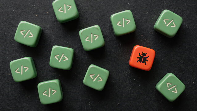 Coding dice block software error and bug bounty, debugging identify flaw