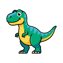 Fototapeta premium Cute Cartoon Tyrannosaurus Rex Dinosaur Vector Illustration