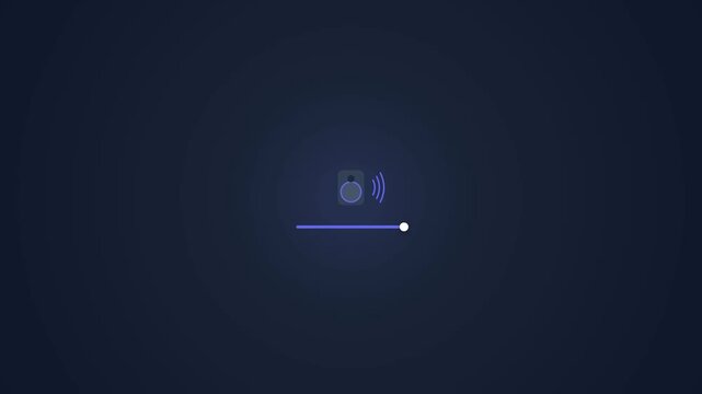 Volume Control Speaker Icon Animation, Sound Adjusting Seamless Loop 4K UI Background