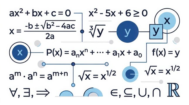 Mathematician analyzing algebraic equations on a chalkboard in a classroom with natural light