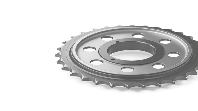 Gear sprocket rotates with precise teeth designed for mechanical drives.