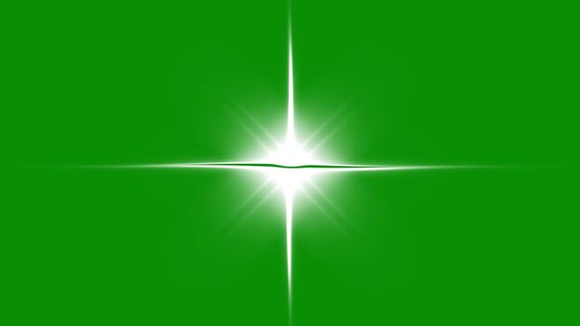 White star blinking animation, cartoon doodle sparkling stars shine animation lens flare, glow twinkle movement timeline, twinkling star motion graphics green screen background 4k video