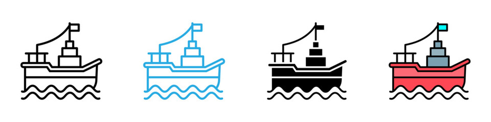 Obraz premium Ship multi - style icon design concept