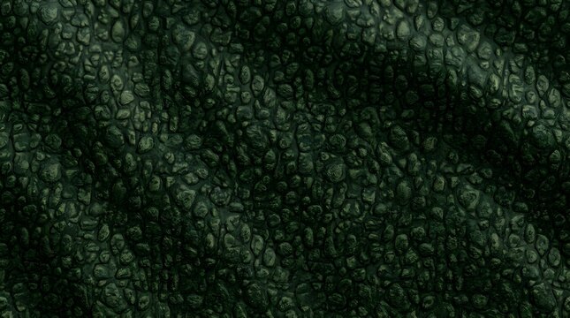 Dark green leather texture with a bumpy organic pebble pattern for luxury fashion backgrounds and elegant interior design surfaces for creative projects