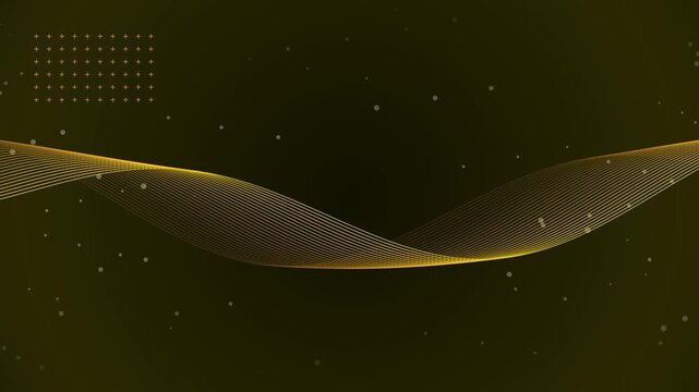 Vibrant Yellow Black Memphis Geometric Lines Pattern 4K