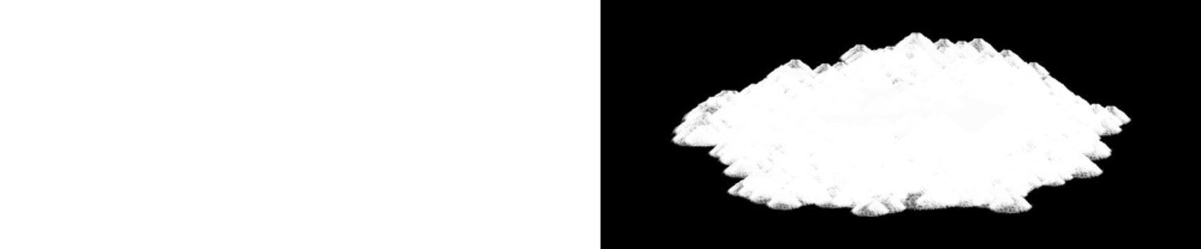 Isolated pile of white snow on a transparent background