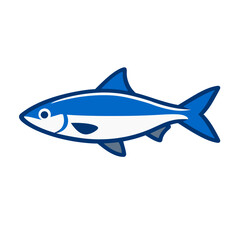 Fototapeta premium Sleek Blue and White Milkfish Mascot Vector Icon
