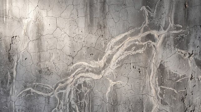 Cracked Concrete Wall Surface with Weathered Texture