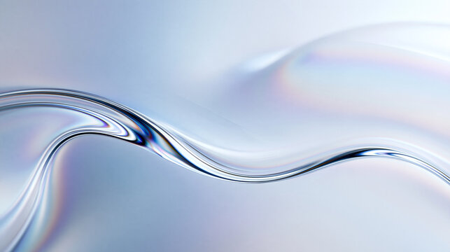 Abstract Fluid Wave Background with Iridescent Glass Texture