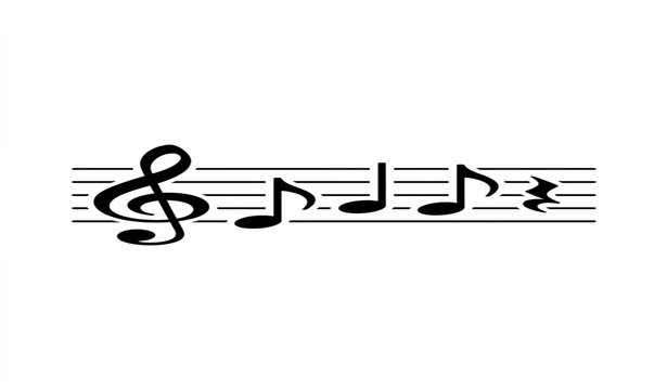 Music Notes Treble Clef Melody Musical Notation Black Vector Illustration