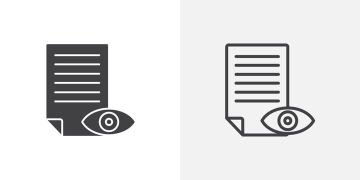 Watchlist icon set for ui designs on white background