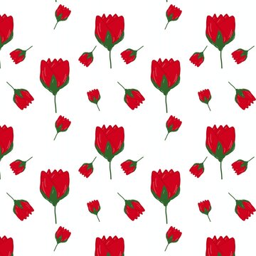 seamless pattern with red roses