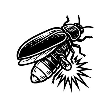 Stylized illustration of a bee with a stinger.
