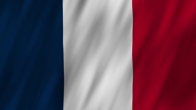 France flag waving in the wind 4K animation background