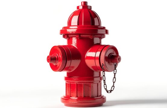 Bright red fire hydrant for emergency water supply with emergency equipment
