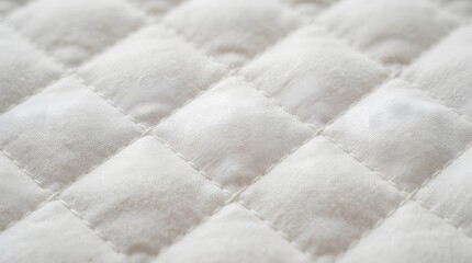 Naklejka premium Close up of a white quilted fabric texture with subtle diamond pattern details