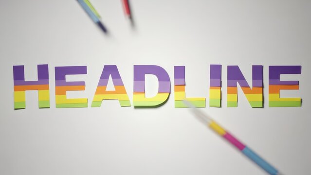 Colorful Rainbow Pencil Motion Graphic: Creative Headline Typography Design, Modern Illustration, Artistic Design Element for Marketing Materials.