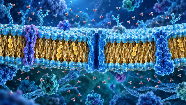 Cell Membrane Phospholipid Bilayer Molecular Structure