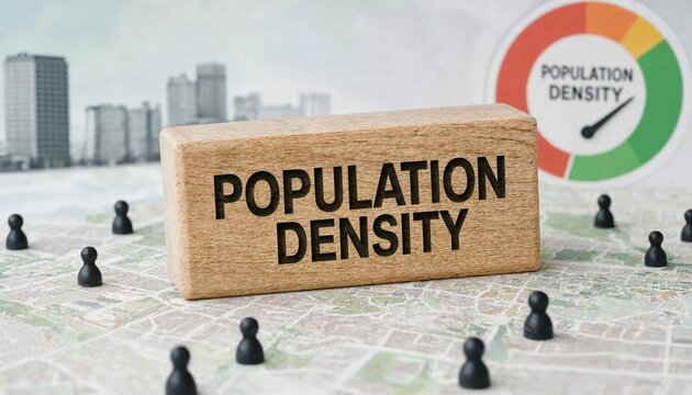 Population Density Representation Using Map Chess Pieces And Gauge