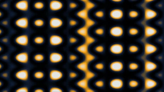 Abstract rhythmic glitch pattern with orange and black waves
