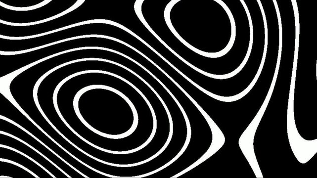 Hypnotic black and white abstract swirling line background