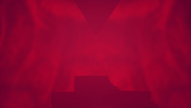 Abstract Red background, geometry, shapes and futuristic environment