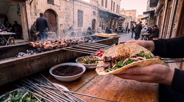 Ciğer Şiş, Şanlıurfa: skewered liver cubes with tail fat