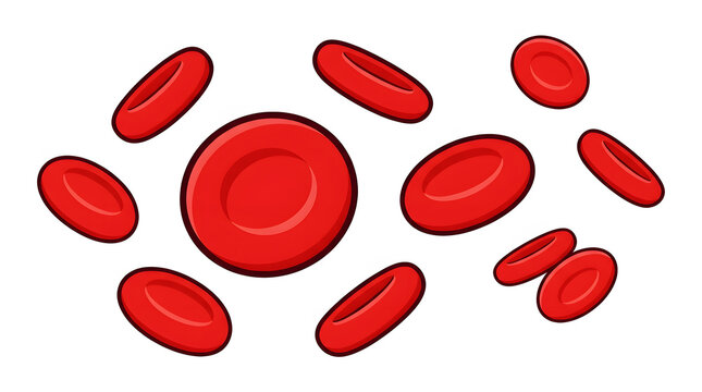 Red blood cells medical illustration isolated on white background