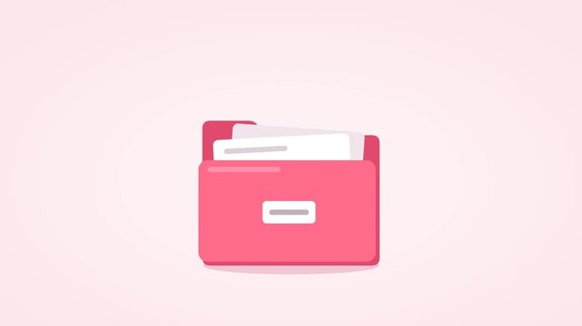Folder shaking to grab attention, documents concept animation