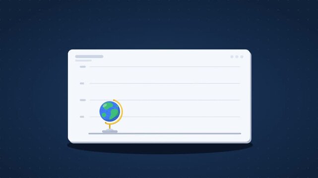 Bar chart growing with globe on top, business growth concept animation