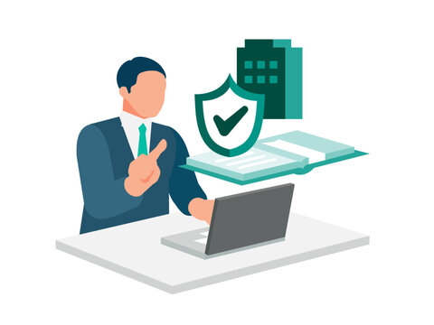 A structured employee handbook flanked by a protective shield and verification mark gives internal audit teams the clear code of conduct required for policy compliance