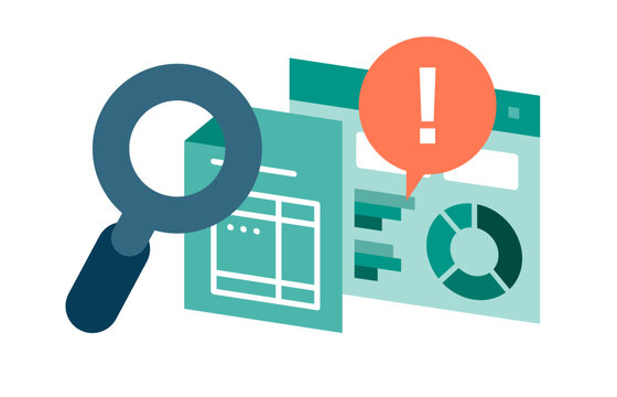 A digital audit scanner revealing warning flags on corporate dashboards provides risk management teams with immediate insight into regulatory violations