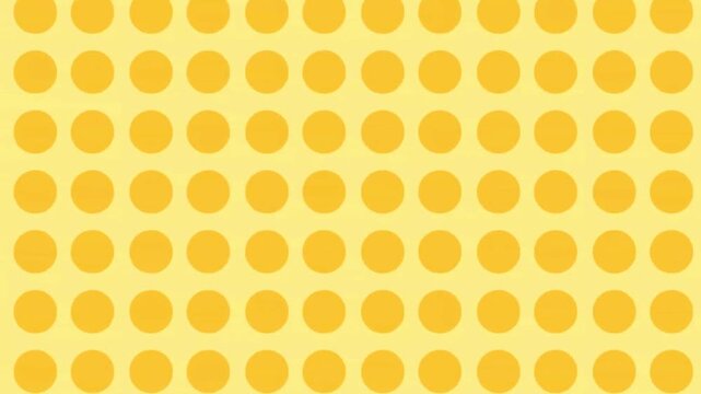 Animated yellow polka dot pattern background, abstract motion graphic loop