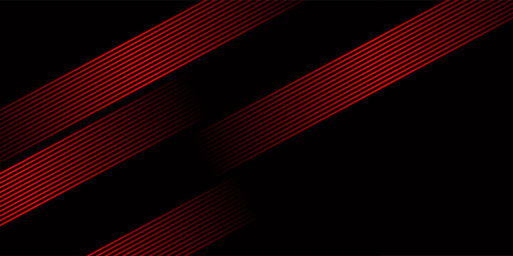 Abstract dark black background with glowing red diagonal parallel lines and speed stripe effect.