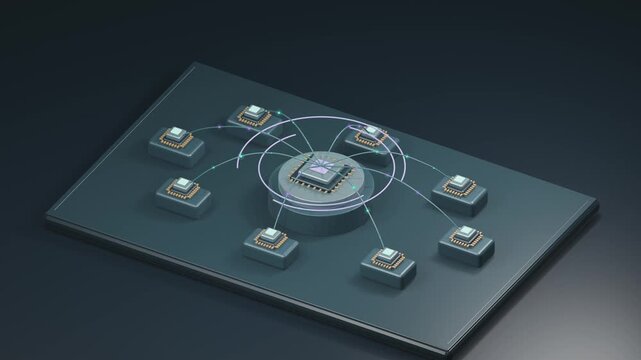 Optical signals travel through a radial data network switch