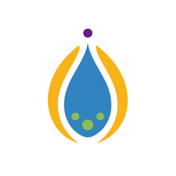 Abstract logo with water drop shape and circles
