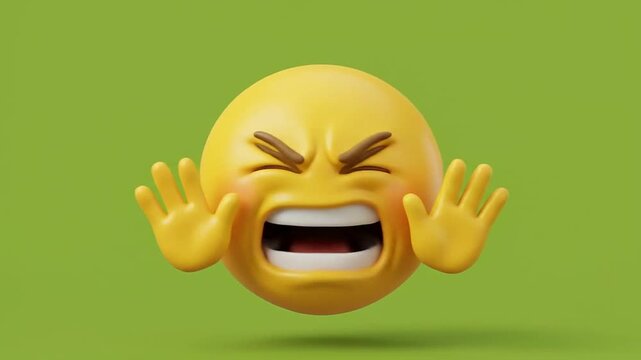 3d emoticon characters with angry and shouting facial expressions
