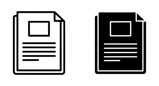 Document Icons, Paper Symbols, Report Graphics, Vector Files for Business and Education