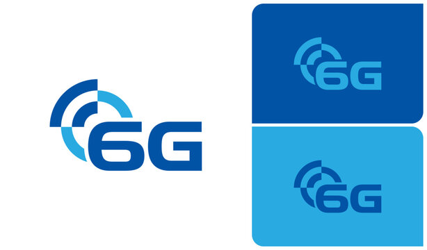 6G Network Technology Logo Template, Wireless Communication and Digital Connectivity Vector Design