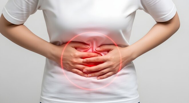 Abdominal Stomach Pain and Digestive Health Medical Concept